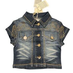 Fun & Fun Stylish Blue Denim Kids Jacket with Gold Accents